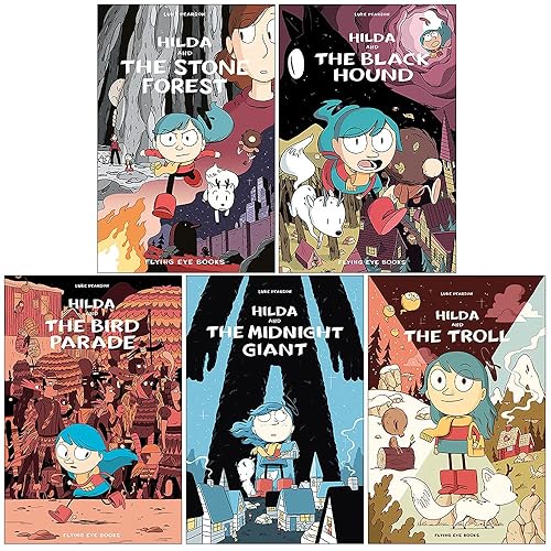 Hildafolk Comics Collection 5 Books Set By Luke Pearson (Hilda and the Stone Forest, Hilda and the Black Hound, Hilda and the Bird Parade, Hilda and the Midnight Giant, Hilda and the Troll)