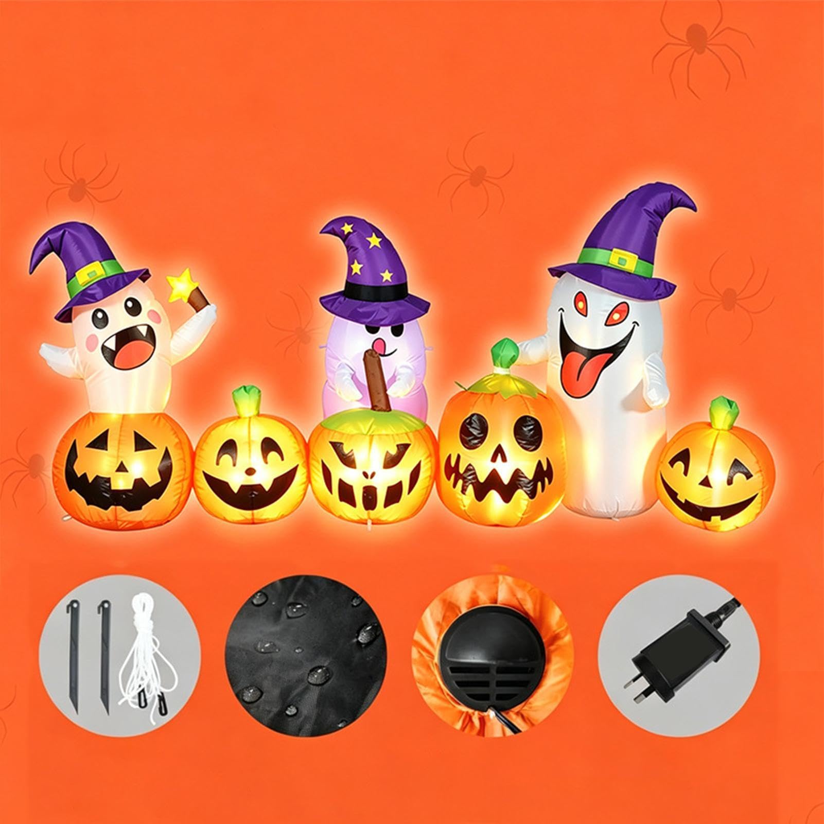 Halloween nadmuchiwane figurki 2,44 m śliczne podświetlane