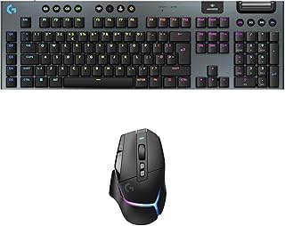Logitech G G915 X LIGHTSPEED Low-Profile Wireless Gaming Keyboard, Double-Shot PBT Keycaps, GL Brown Tactile Switches – P…