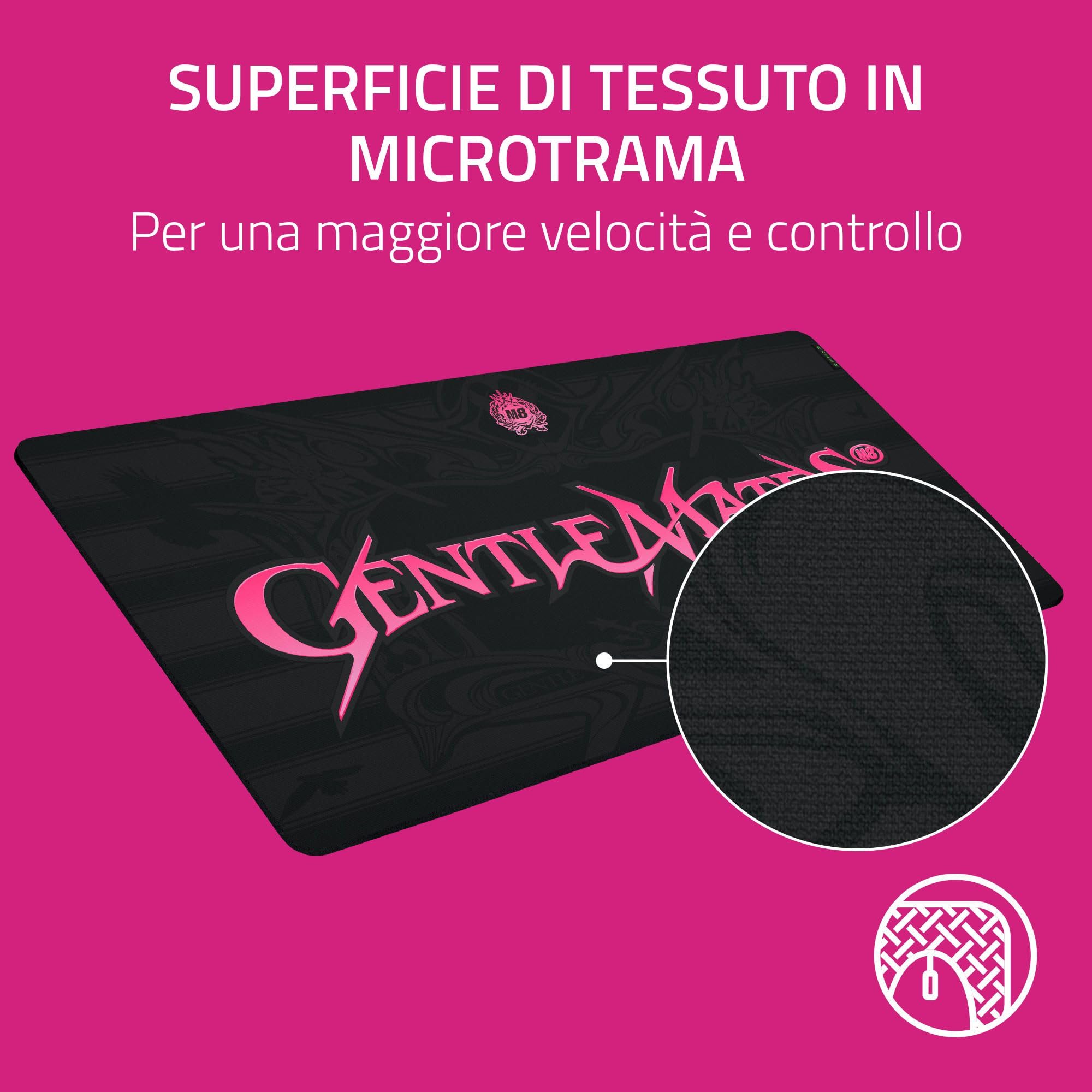 Razer Gigantus V2 XXL Gentlemates Edition - Tappetino morbido per mouse da gioco per velocità e controllo - Superficie micro-tessuta testurizzata - Schiuma di gomma spessa - 940 x 410 x 4mm | Nero