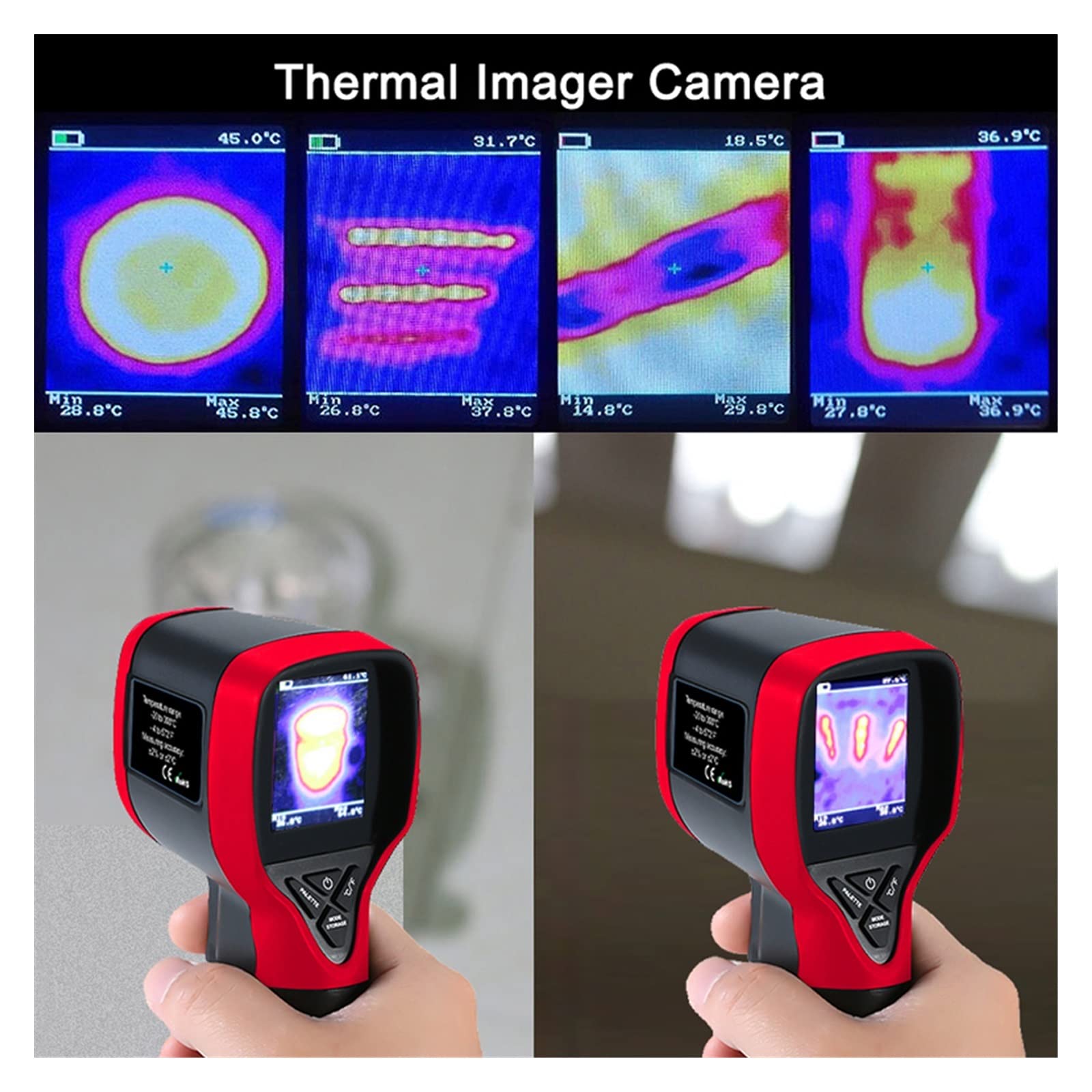 Kamera termowizyjna, Wielofunkcyjna kamera termowizyjna Kamera na podczerwień Rozdzielczość obrazu 3,2-calowy wyświetlacz TFT Kamera termowizyjna -20~350 ℃ 5 paleta kolorów(692A)