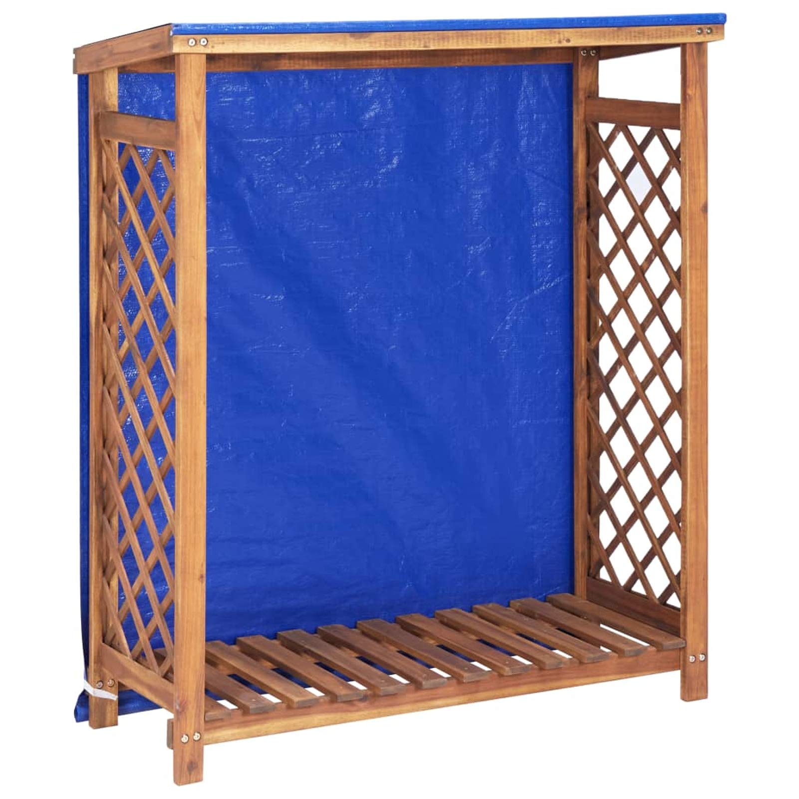 Capanno Legnaia Portalegna da Giardino in Legno di Acacia 105x38x118 cm,Rimessa per Legna da Ardere in Legno di Acacia,Legnaia in Legno da Giaridno,Portalegna da Esterno,Casetta Porta Legna