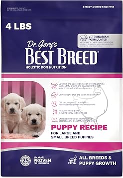 Dr. Garys Best Breed Puppy Recipe Veterinarian-Formulated Puppy Food with DHA & EPA, Chicken & Fish, All Breeds 4 lb Bag