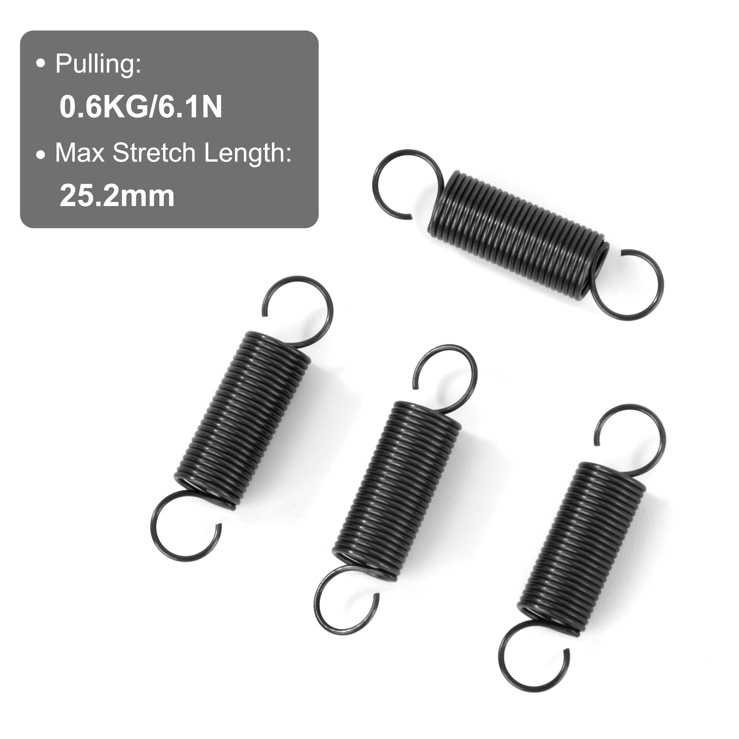 Produktbild von GUNGY Zugfedern Mit Haken – 20 Stück, 0,9x6x20 Mm, Aus Klavierdraht, Max. Zugkraft 2,4 Kg, Für Bastel- Und Montageprojekte
