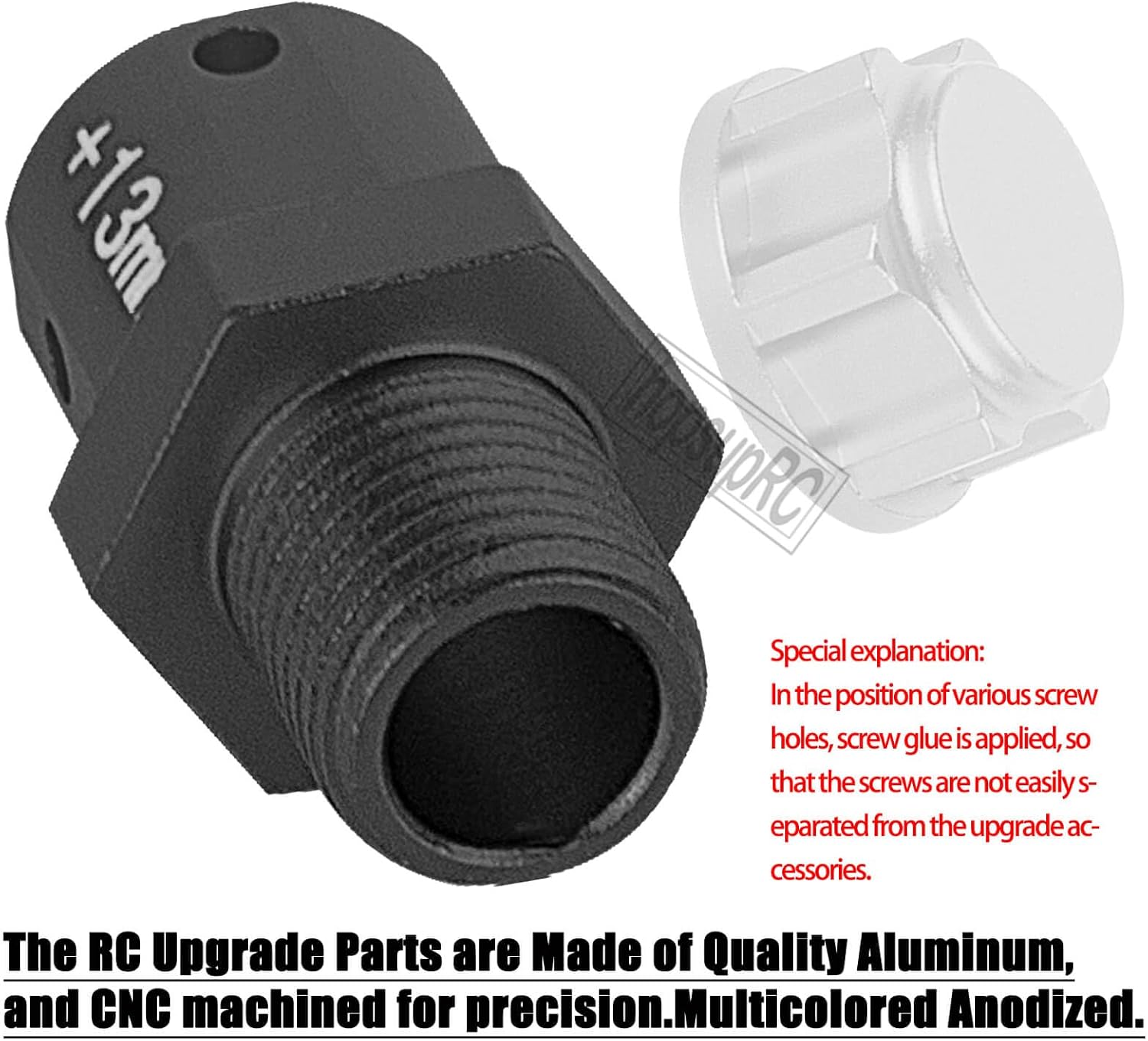 RC Aluminum 13mm Extended Wheel Hub Drive with Anti-dust Cap Nuts Upgrades Part for 1/8 Kraton Outcast Fireteam 6S BLX,1/7 Big Rock Mojave Infraction Felony Limitless 6S BLX.Black&Silver