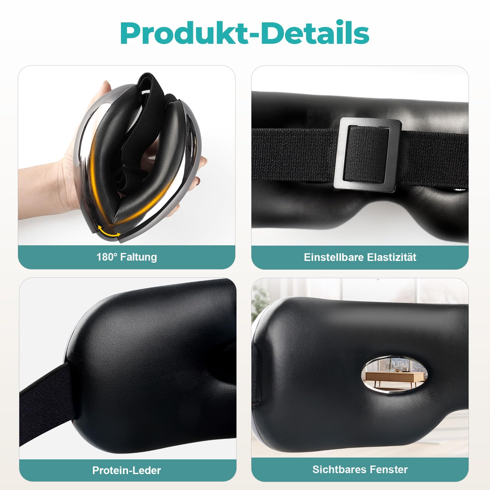 Eyecloud Vision - Augenmassagegerät mit Wärme & Bluetooth-Musik, Sichtbarem Design, Luftdruckmassage, Augenentspannung für Müde/Trockene Augen, Geschenk für Frauen, Männer, Freunde und Familie