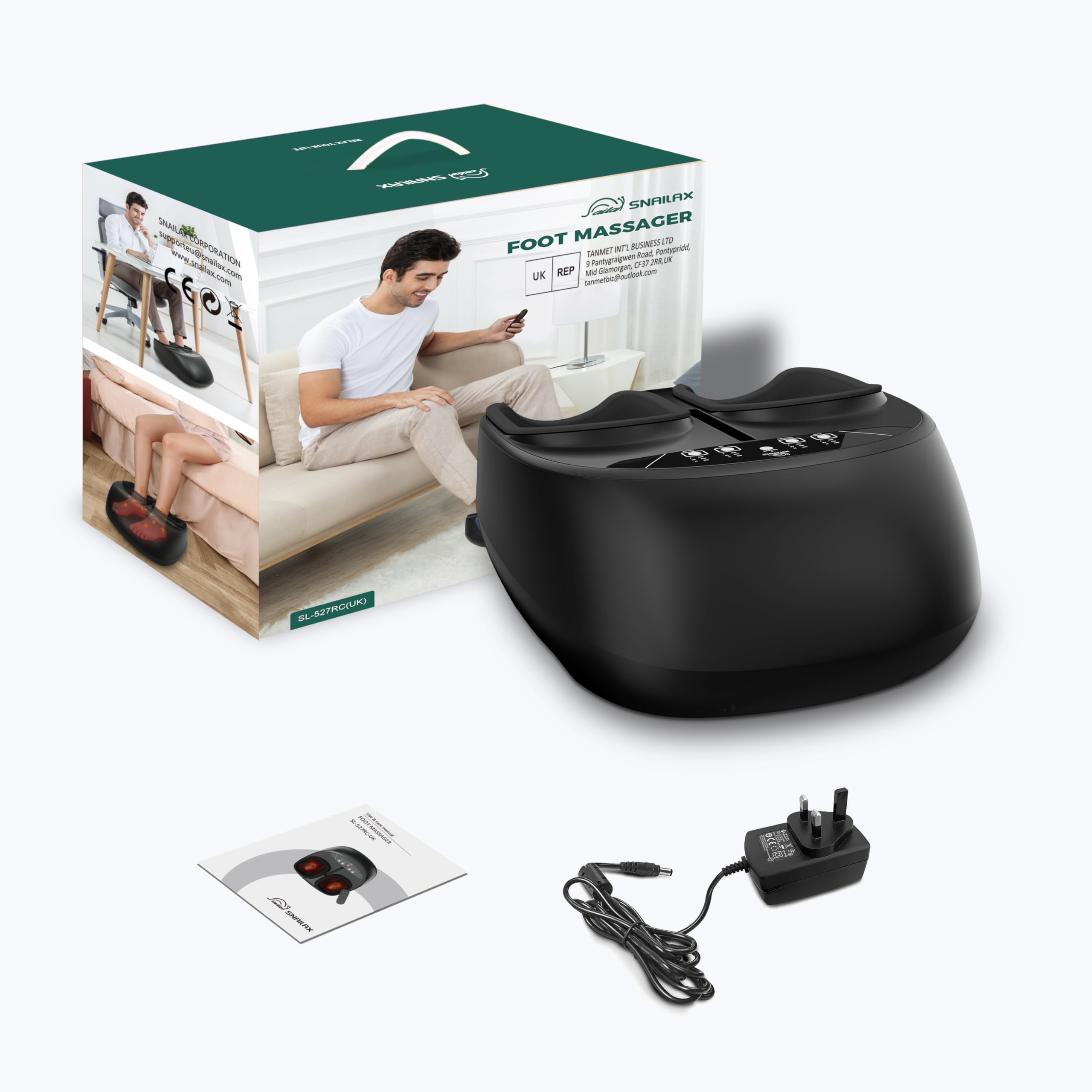 Snailax Shiatsu Fußmassagegerät mit Fernbedienung, Elektrische Fußmassagegeräte für Schmerzen und Durchblutung, Plantarfasziitis, Tiefkneten, Kompression, Vibrations-Fußwärmer, Geschenke für Frauen…