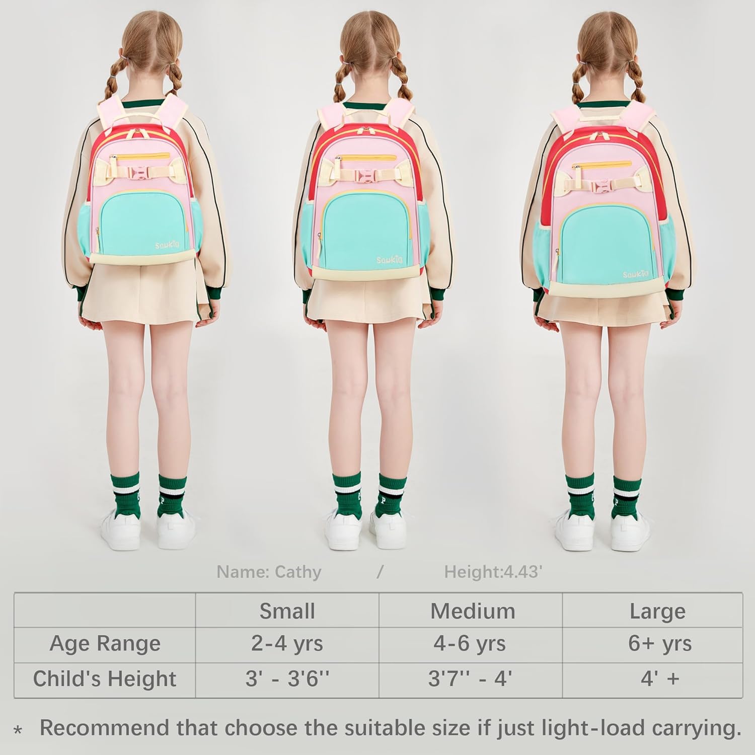 Cute Mini Toddler Backpacks for Girls 2-4 Little Kids Backpack preschool Bookbag (Aqua Pink Red) - Image 6