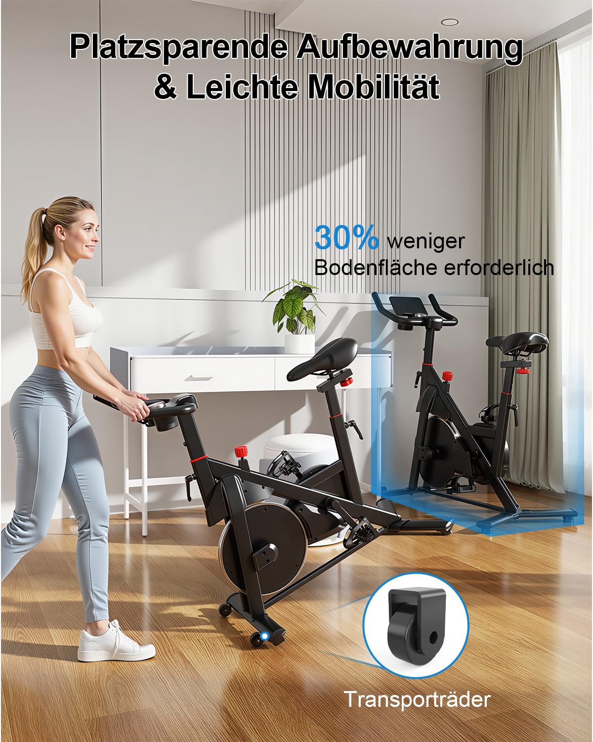 2026 Neu Heimtrainer Fahrrad mit App, Lacuffy Einstellbarer Magnetischer Widerstand Hometrainer Fahrrad, Leise & Bequem Ergometer Heimtrainer, LCD-Display, Bis 136KG mit KI-Coach