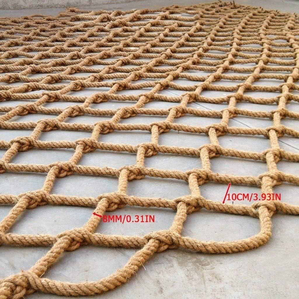 Kids Climbing Net Hammock - 8mm Safety Rope for Stairs & Balcony Fall Prevention, Durable Hemp Net with Straps, Ideal for Outdoor Play & Training