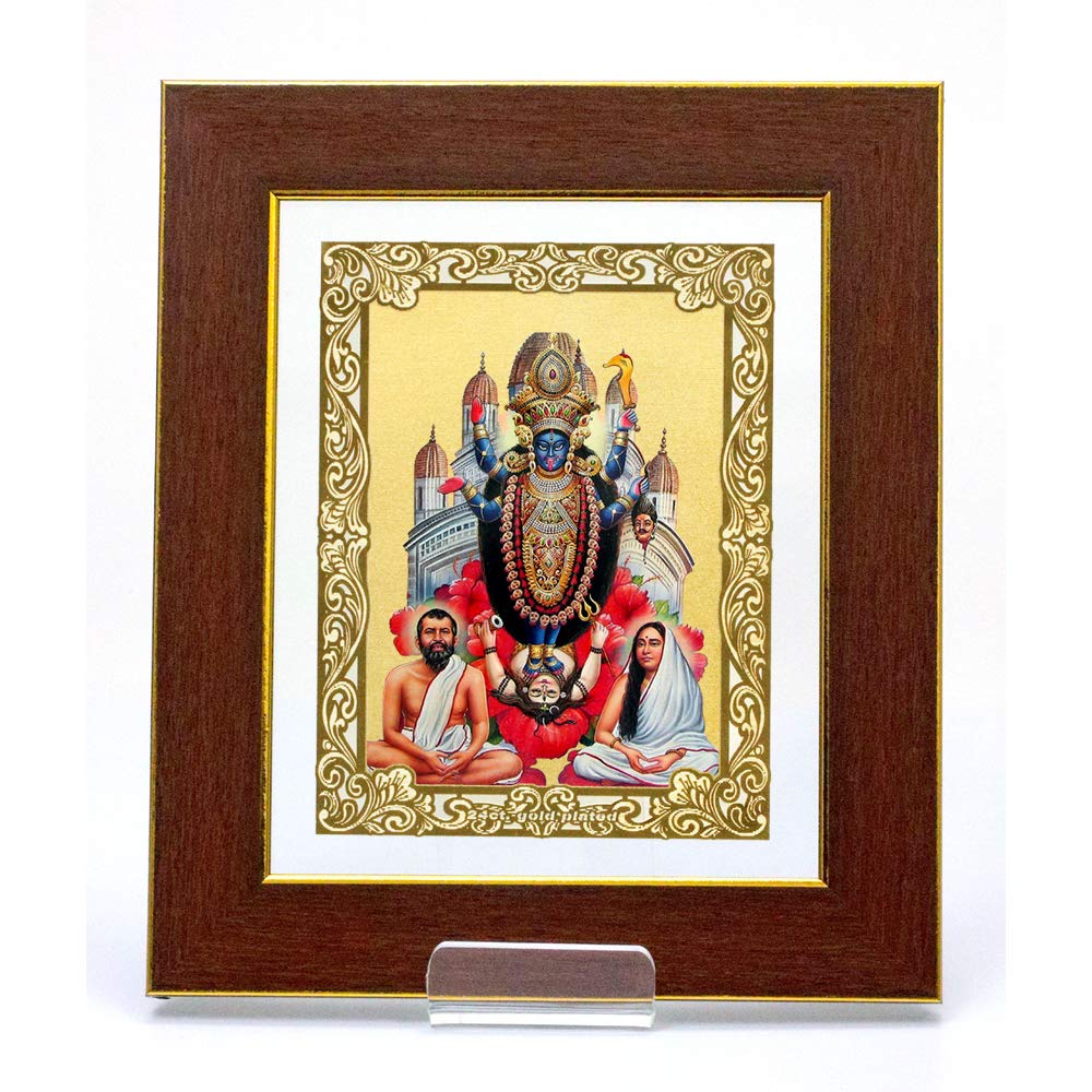 Eknoor Ramakrishna Paramhansa Kali Maa Recta 2 R2WF Goldplated Idol Frame | Double glass acrylic stand plaque for mandir, office desk & home; sturdy base, thoughtful gifting article-image-18