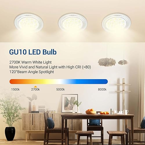 Miniatura 3 de DEWENWILS Bombilla LED GU10, bombillas regulables con cubierta de vidrio para iluminación de pista, campana extractora de cocina, sala de estar,