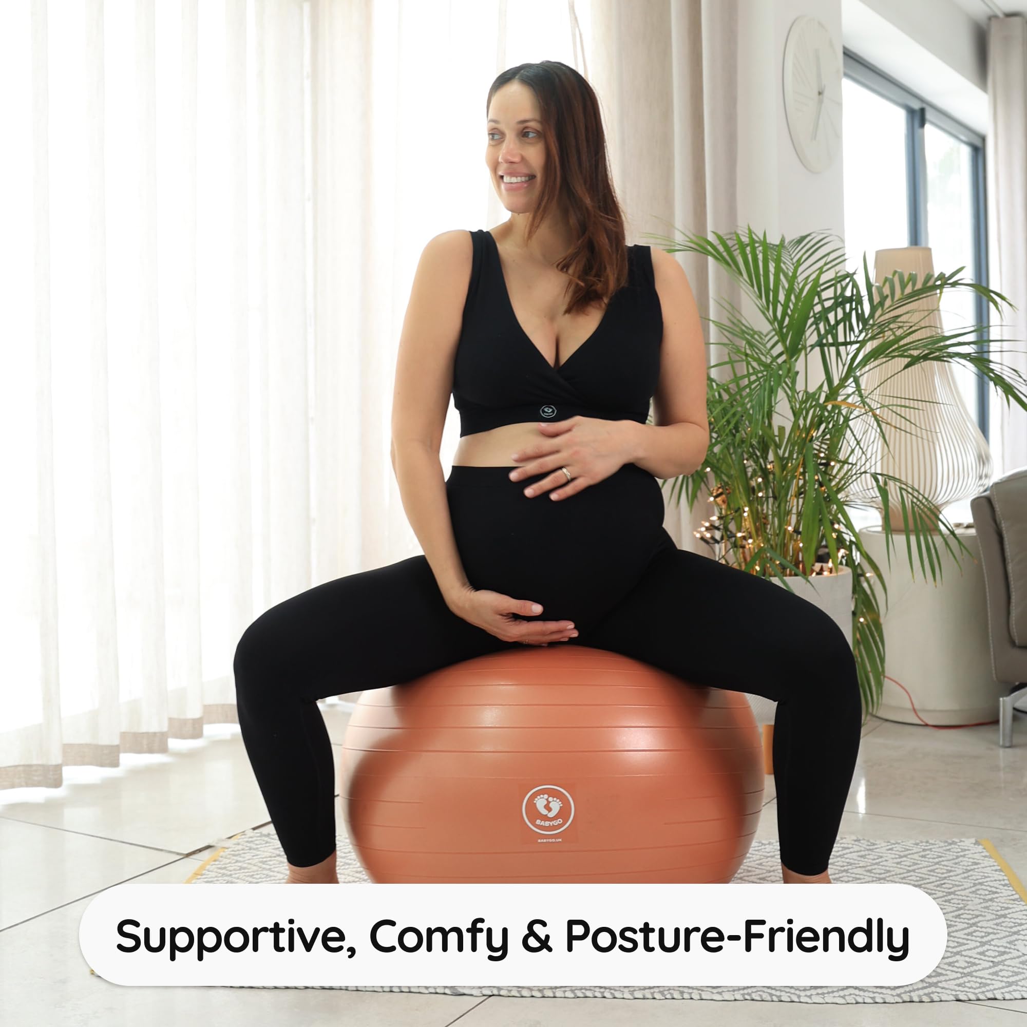 BABYGO® Pelota de Parto para Embarazo, Yoga, Material ecológico antiexplosión