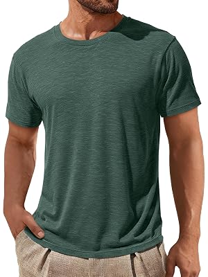 ZDC Mens Short Sleeve Shirts Summer Casual Crew Neck T Shirts Classic Basic Tee