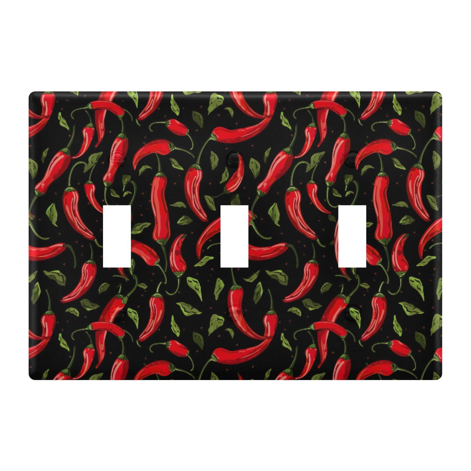 Light Switch Cover Red Chili Wall Plates for Electrical Outlets 3 Gang 202a8780