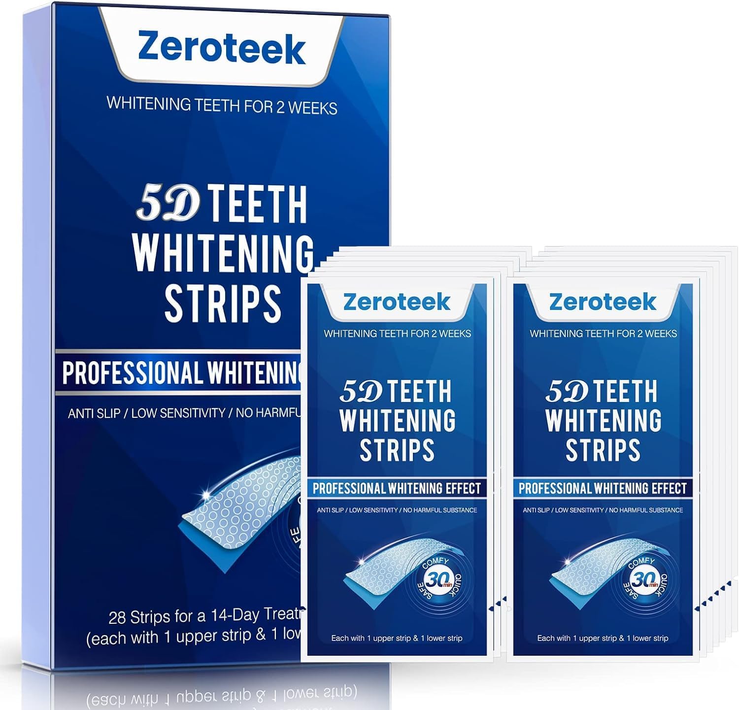 Teeth Whitening Strips, Advanced 5D Snow Whitening Kit, 28 Zero