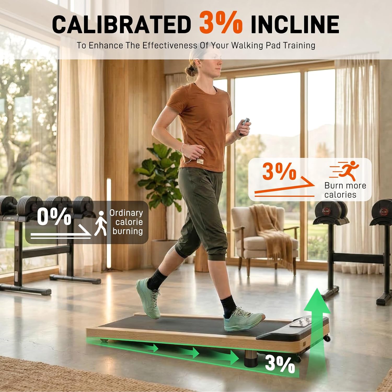 Treadmill Incline Riser Blocks for Maksone Walking Pad, Shock Absorbing 3% Slope Ramp Blocks for Home Gym, TPU Incline Treadmill Risers Kit (2-Pack)