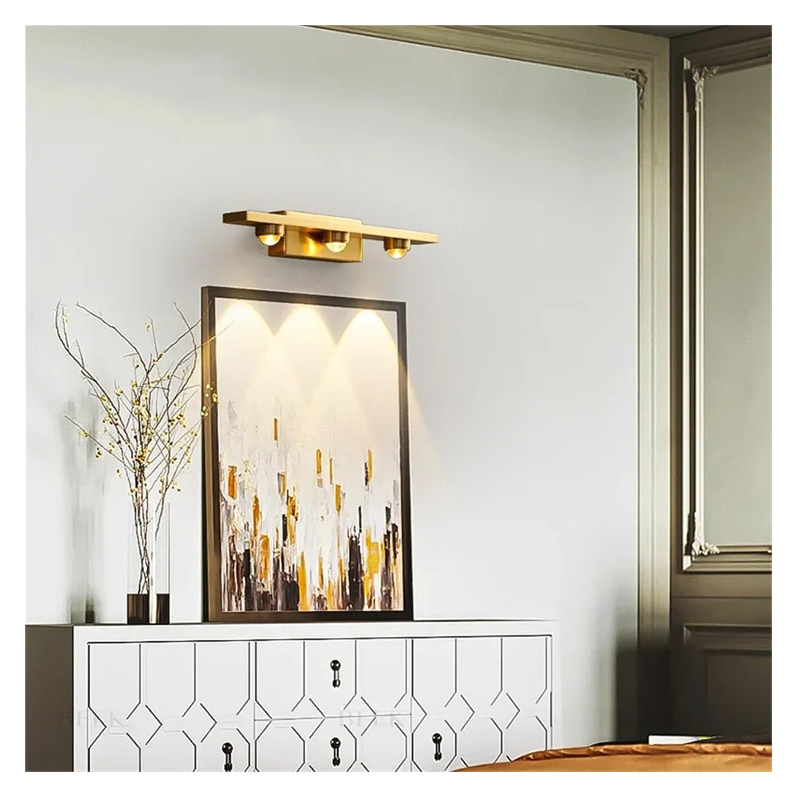 Całkowicie miedziana lampa ścienna LED nowoczesna lampka nocna do czytania w pomieszczeniach Nordic Scone Light do salonu sypialni Pełne pokrycie(Model D black)