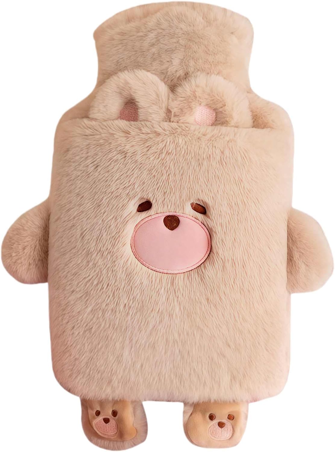 Rubber hot Water Bottle Cute Pink Bunny Plush with Cover, Warm Compress Menstrual crampbest Period Pain Relief, Winter Home Essentials Rabbit Christmas Gift