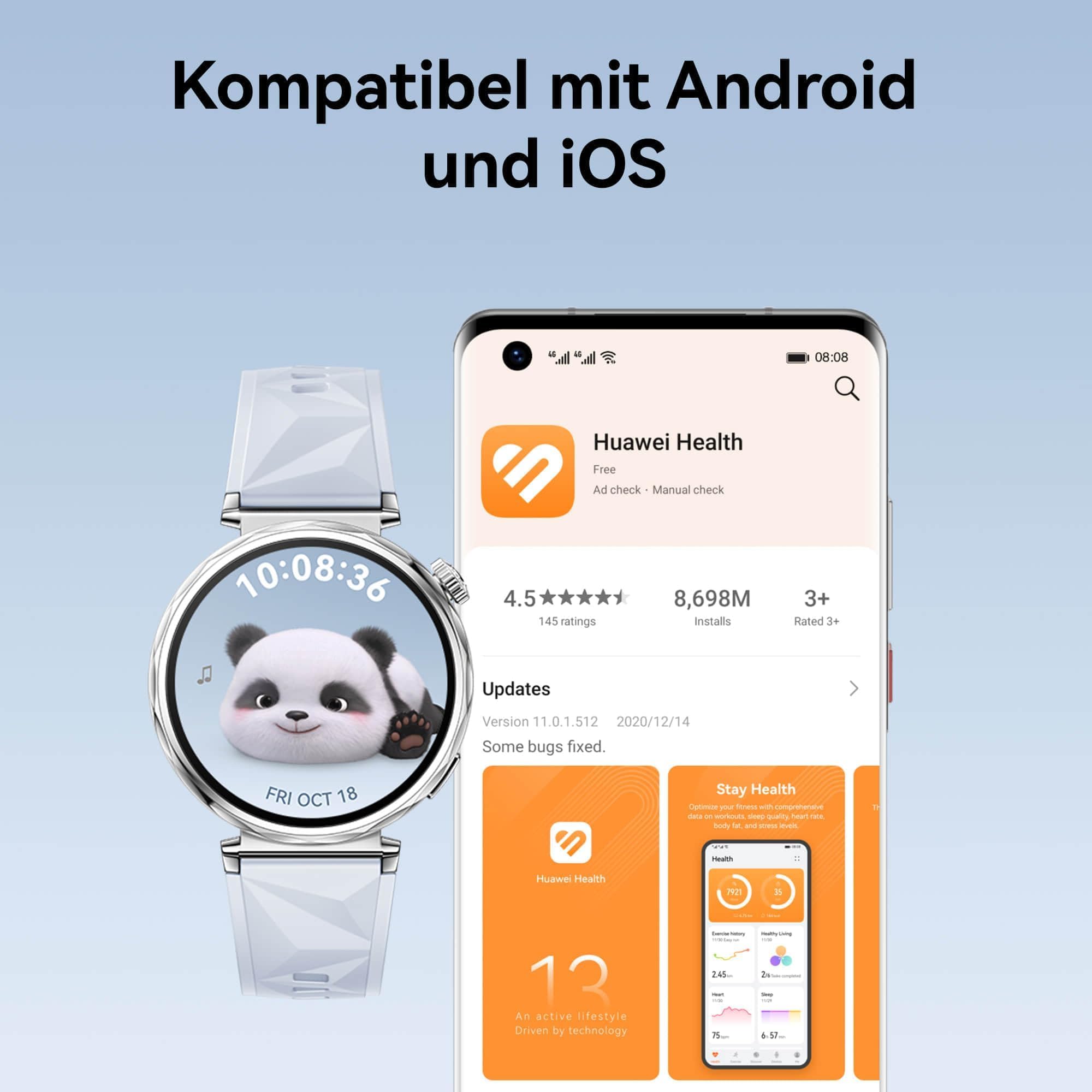 HUAWEI Watch GT 5 Smartwatch, GPS Fitnessuhr, Gesundheitsmonitoring, 46 mm, Schwarz