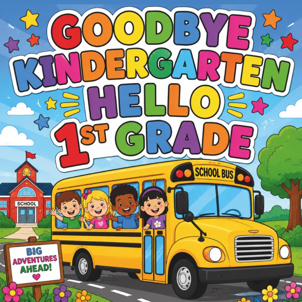 Goodbye Kindergarten Hello 1st Grade Coloring Book: Fun Transition Coloring Pages for Kindergarten Graduation, First Day of School Excitement, and Early Grade Learning Ages 5–7