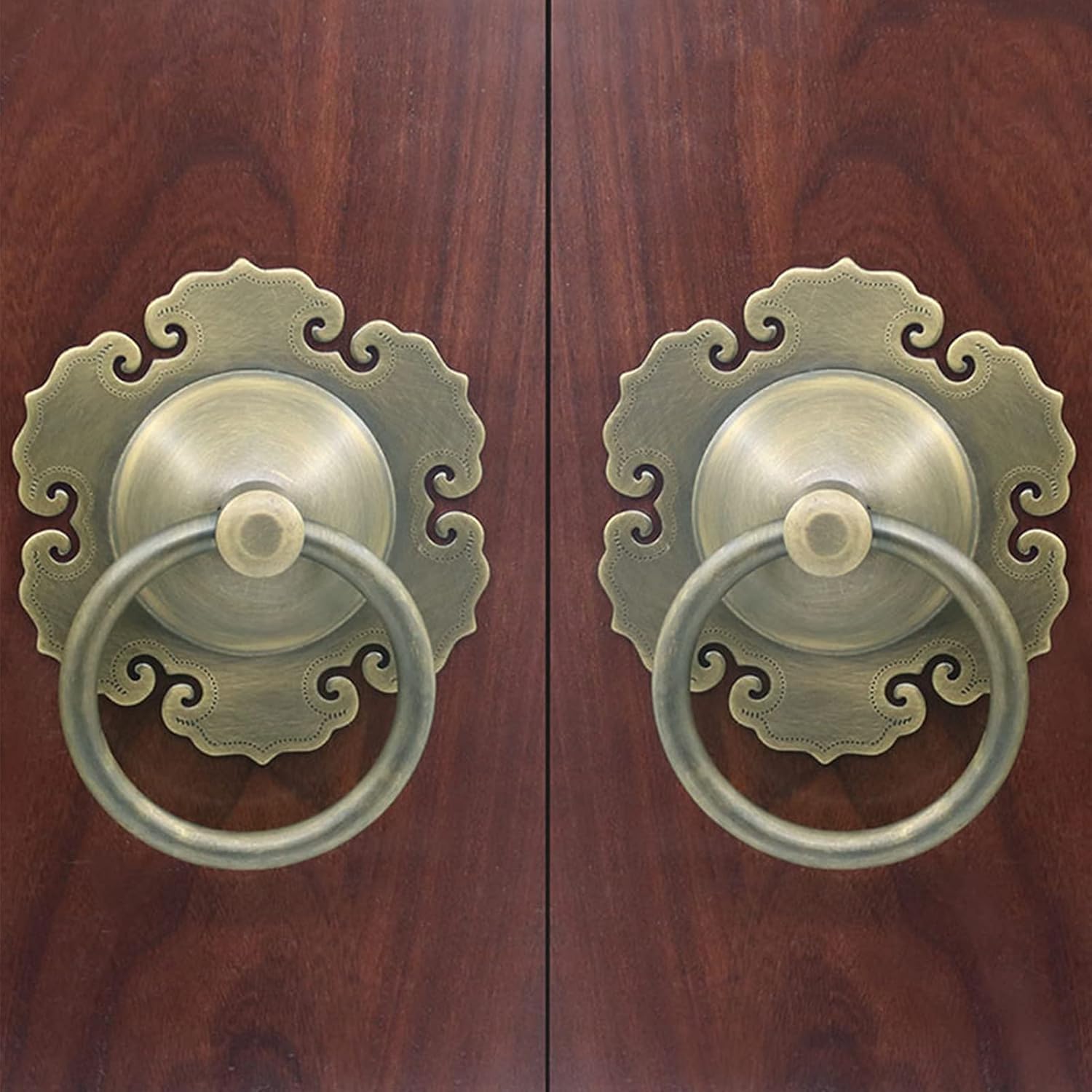Retro Bronze Door Knocker Antique Brass Front Door Handle Anti-Rust Thickened Copper Garden Courtyard Wall Decoration Accessories (Size: Diameter 11cm) (8cm Diameter) (11cm Diameter)