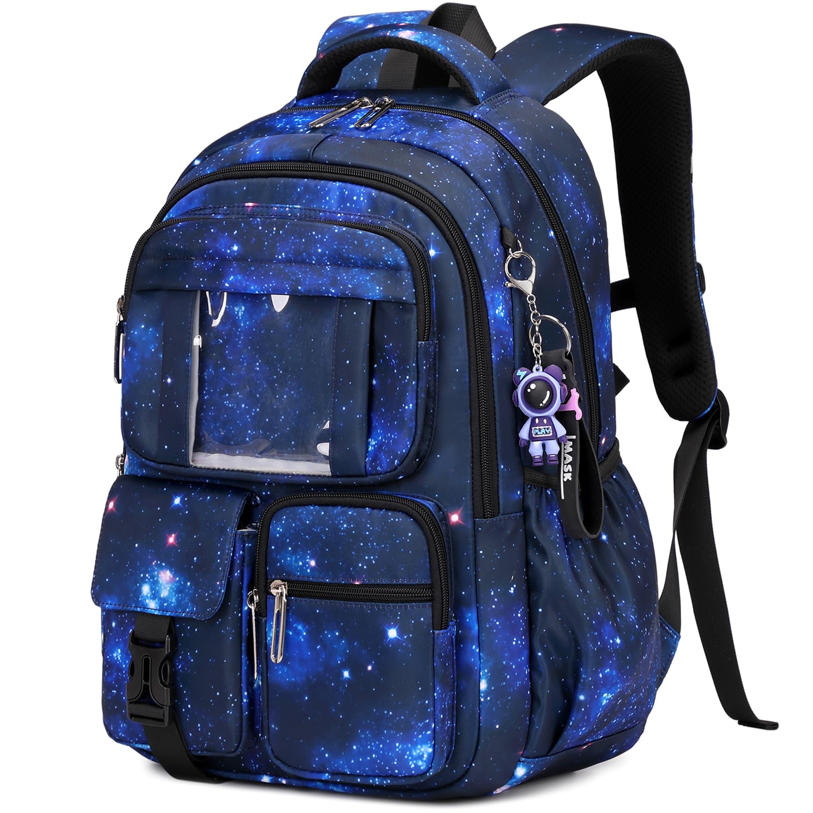 Photo 1 of PIG PIG GIRL Kids Backpack for Girls Boys School Bags for Middle School Students Book Bag for Elementary Primary Kawaii Ita Backpack, Galaxy Astronaut