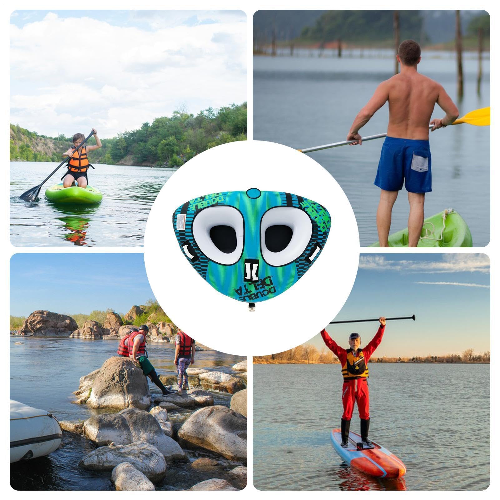 Generico Tubo Gonfiabile per Barca Grande Portatile Resistente all'Usura | Sci Nautico Zattera Gonfiabile Fiume Pesca Wakeboard Kayak Nuoto Sci d'Acqua Rafting