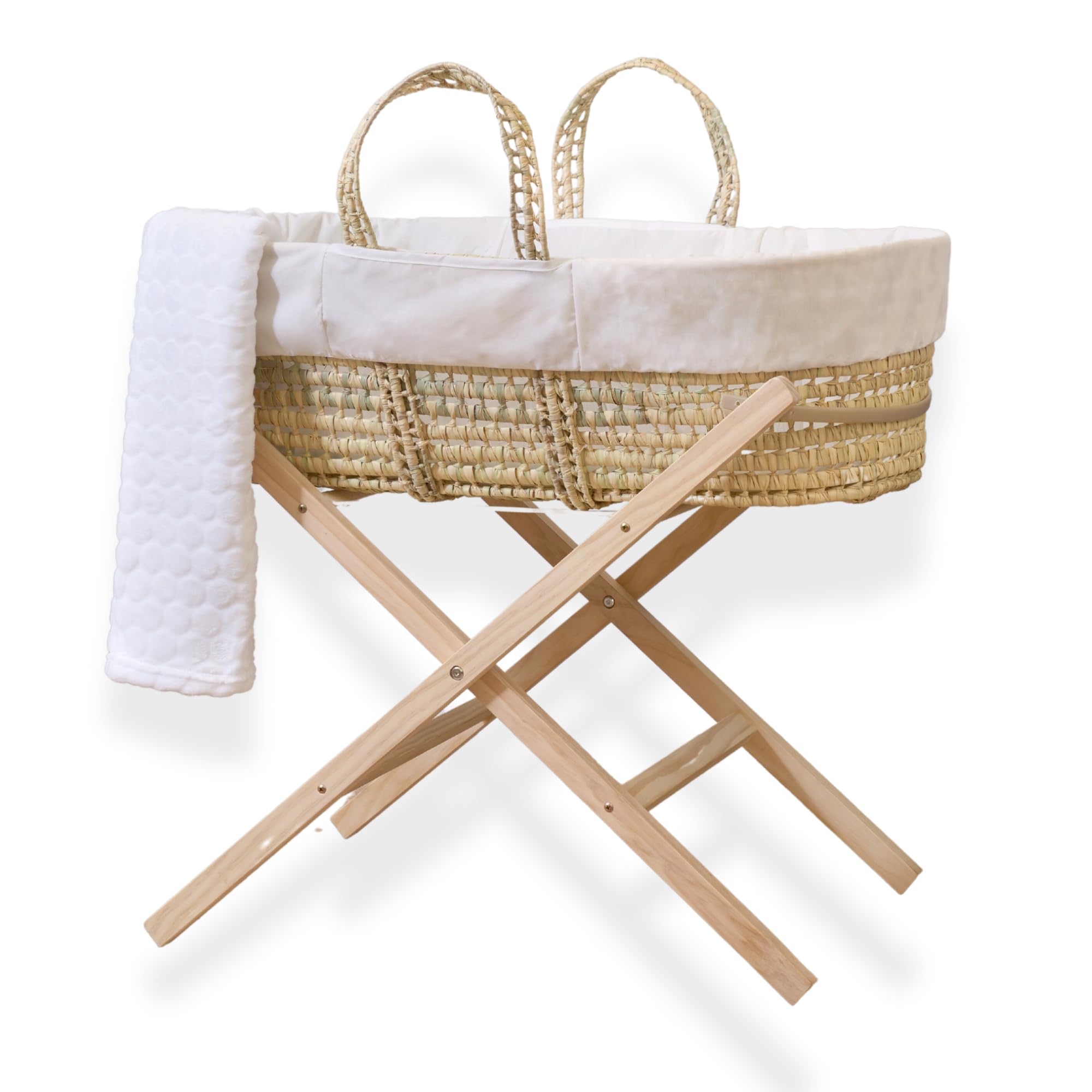 Clair de LuneScandi Palm Moses Basket Essential Special Buy Bundle 75 x 28 cm (Cream)