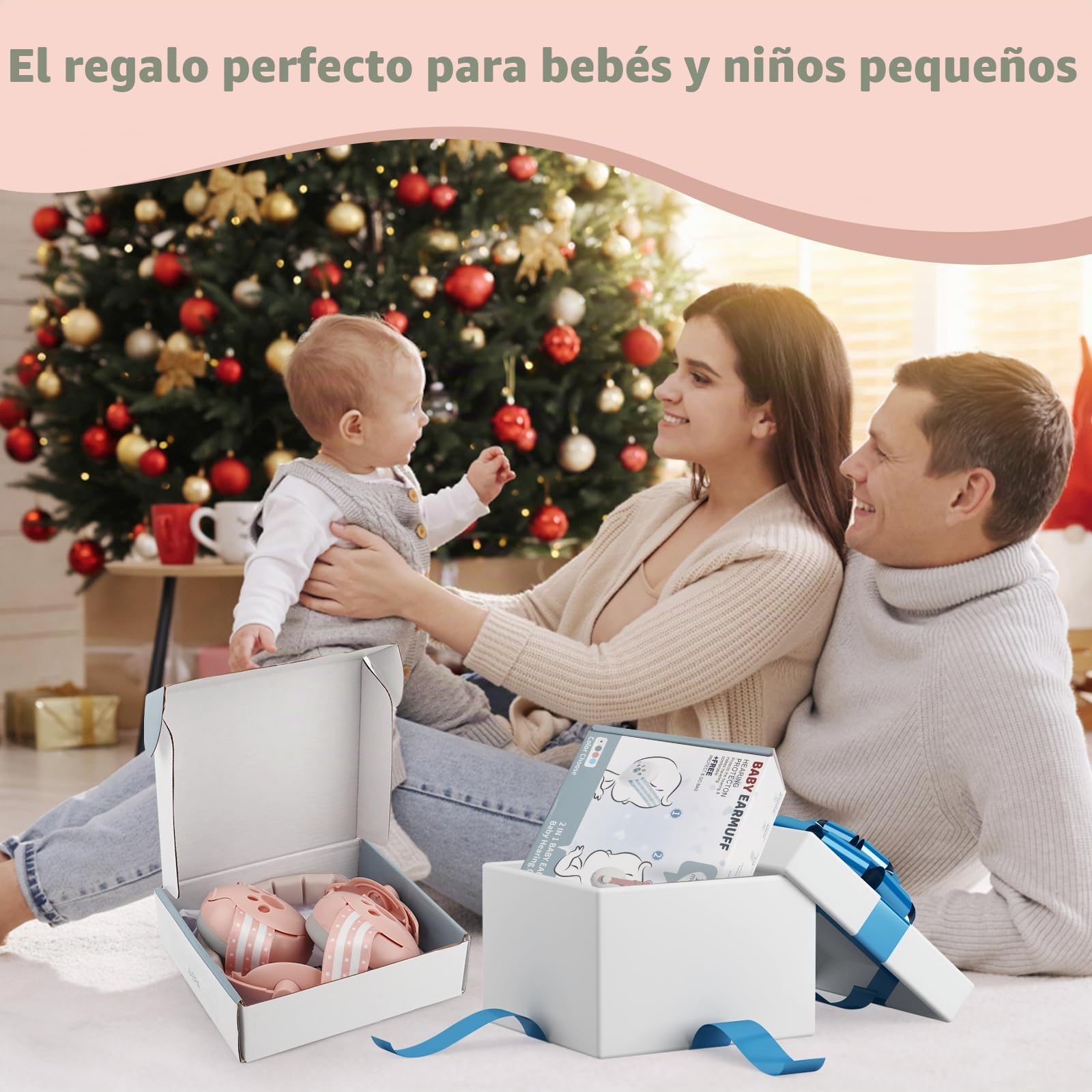 Cascos Antiruido Niños, Protectores Auditivos para Bebé 2-en-1 (0-4 años),Reducción de Ruido de 25dB, Banda Ajustable y Carcasa ABS Ligera,Cascos Ruido Bebe