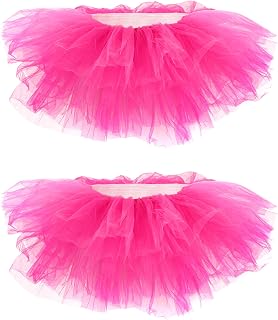 Ibeauti 2 Pack Tutu for Women Adults 5 Layered Elastic Tulle Tutu Skirt for Ballet Halloween 80s Costume