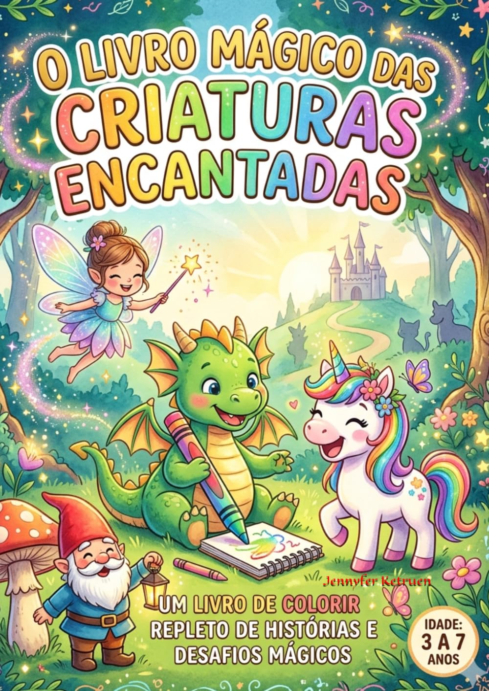 O LIVRO MÁGICO DAS CRIATURAS ENCANTADAS: UM LIVRO DE COLORIR REPLETO DE HISTÓRIAS E DESAFIOS MÁGICOS