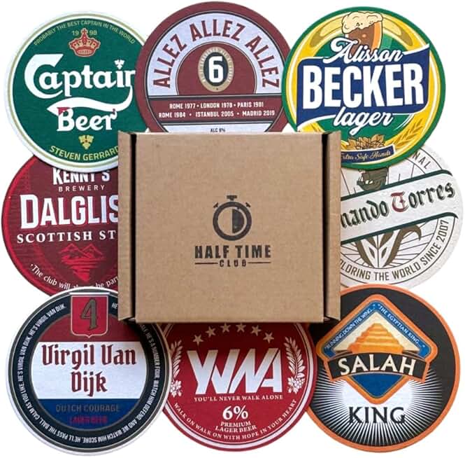 Liverpool 1st Edition Football Beer Mat Coasters - Perfect for a Gift or Present for Any Liverpool Fan (8-Pack)