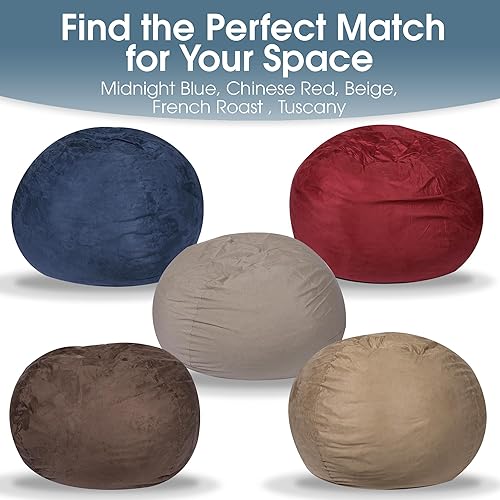 Miniatura 6 de Puff de microfibra de ante, Marrón French Roast,Carbón vegetal,Rojo chino (Chinese Red),Tuscany,Beige,Lavanda,rosado rosa (Rose Petal Pink)