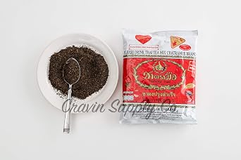 Thai Tea Mix (Number-One) Cha Tra Mue Brand, Original Thai Tea Mix from Thailand, Perfect for brewing Traditional Restaurant Style Thai Iced Tea (400g) 14.1 Ounce (Pack of 1) white