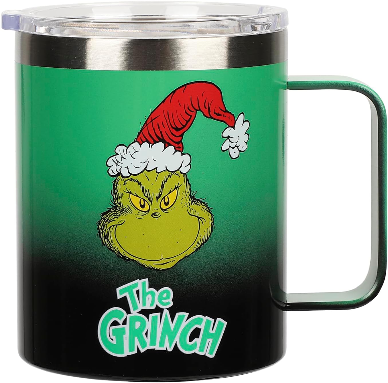 Bioworld The Grinch Face 14 Oz. Vacuum Sealed Stainless Steel Coffee Mug