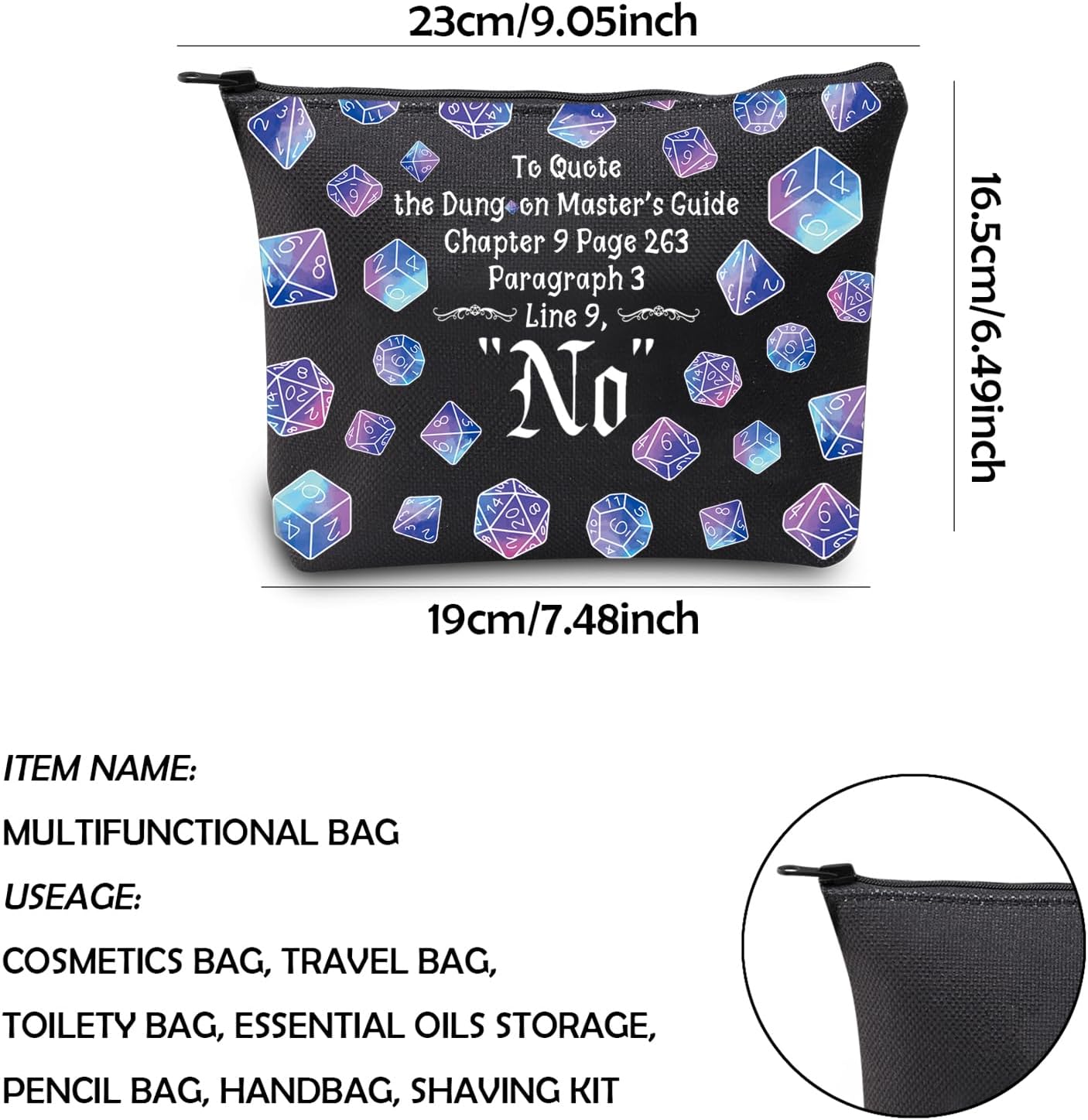 WCGXKO Master Gift For Friend Game Gift Game Makeup Zipper Pouch Bag (To Quote) - Image 2