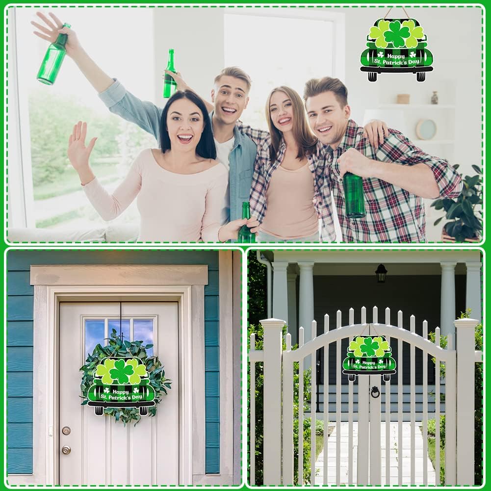 Decoración Festiva San Patricio Para Ventana Cartel Decorativo Día De San  Patricio - Madera Con Trébol | 30x25.5 Cm Decoración Puerta Adorno Puerta San  Patricio, image size:1001x1001
