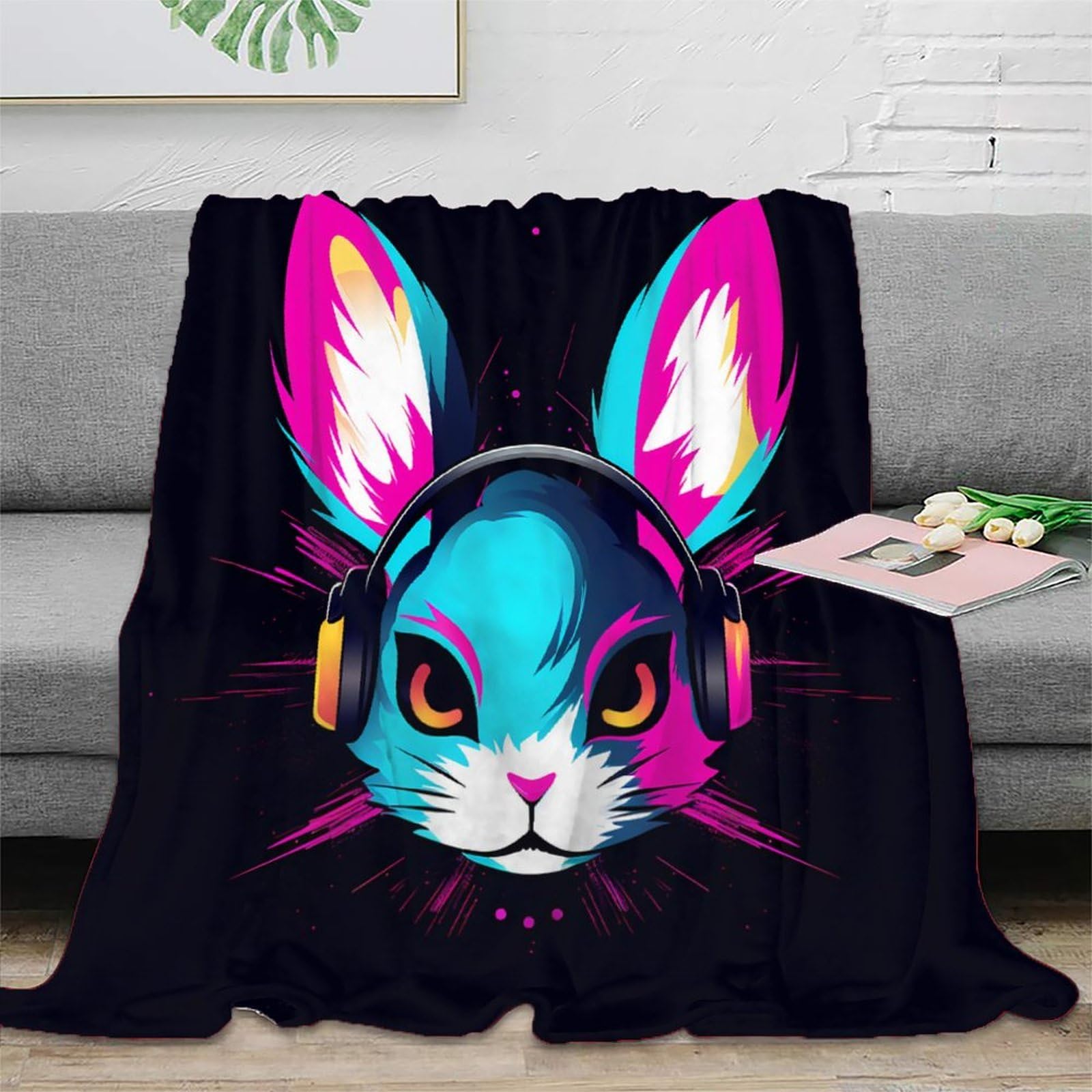 Plaid lapin 3D microfibre chaude : le textile de lit idéal pour affronter les nuits fraîches