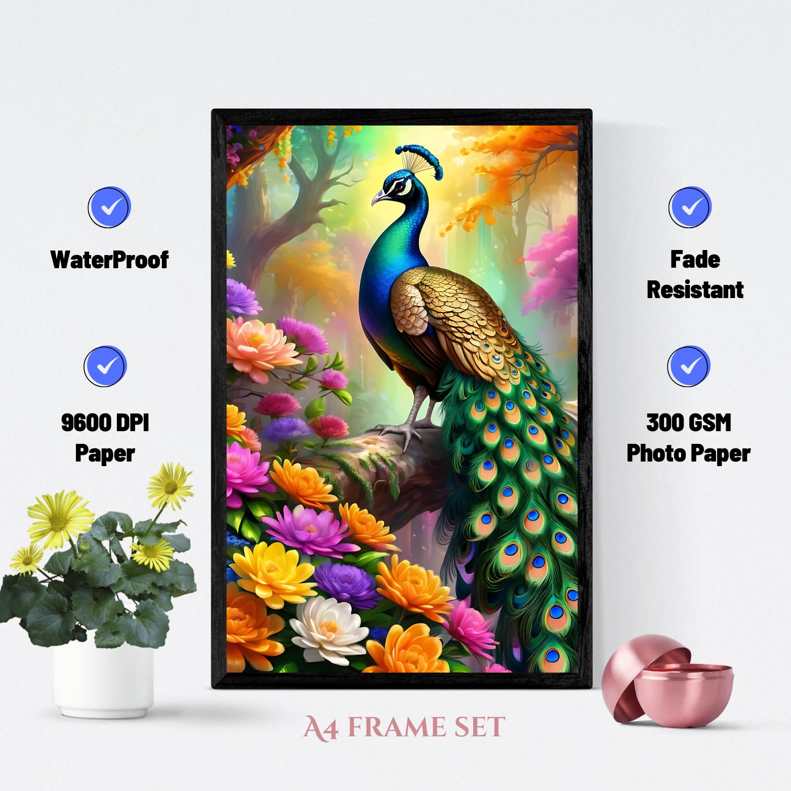 Kayas Collection Vastu Compliant Peacock Paintings for Wall