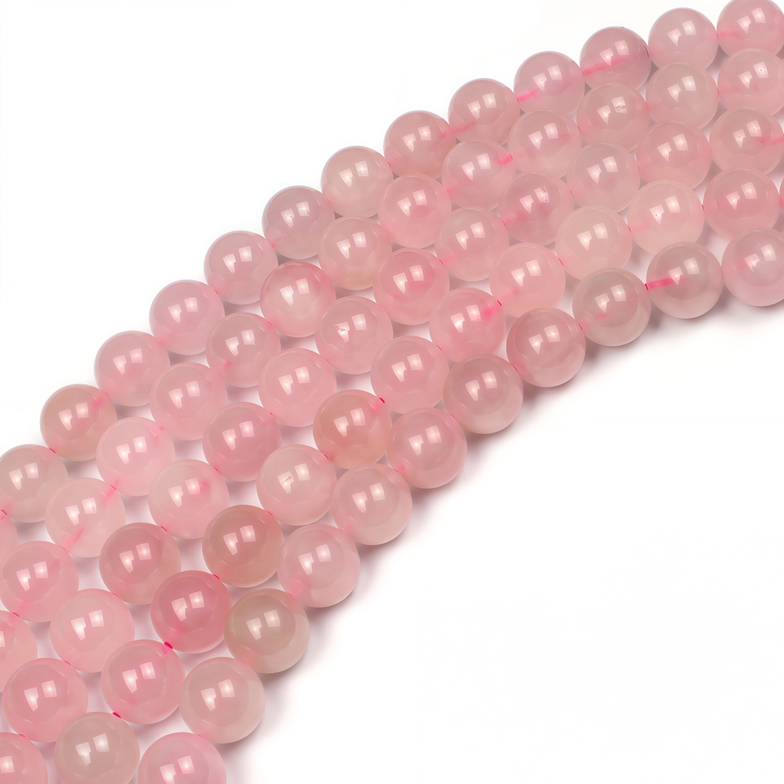 MJDCB 6mm 60 piezas Cuentas de Piedra Cuarzo Rosa Redondas Sueltas Piedras Semipreciosas Naturales para Hacer Joyas Pulseras Collares — view 5