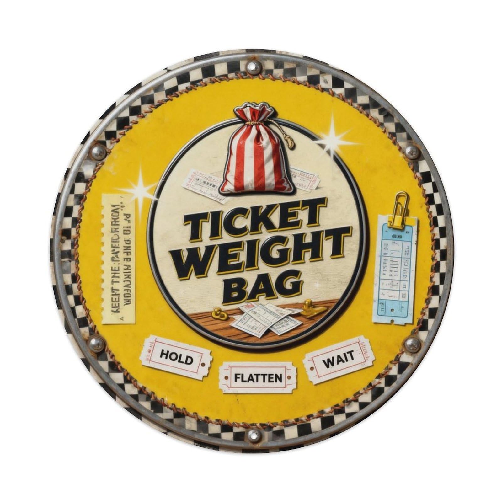 Ticket Weight Bag Sign Metal Tin Sign Plaque