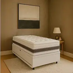 Cama Box Baú Solteiro com Cama Auxiliar 188x88 Reforçada Cor Branco