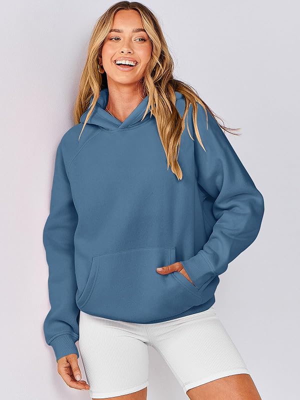 ANRABESS Hoodies for Women Oversized Fleece Sweatshirts,deep blue,L image 2