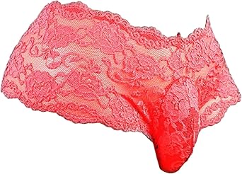 JEShifangjiusu MenS Sexy Boxer Briefs Panties Soft Low Rise Pouch Underwear Printed Flower Breathable Lace Underwear