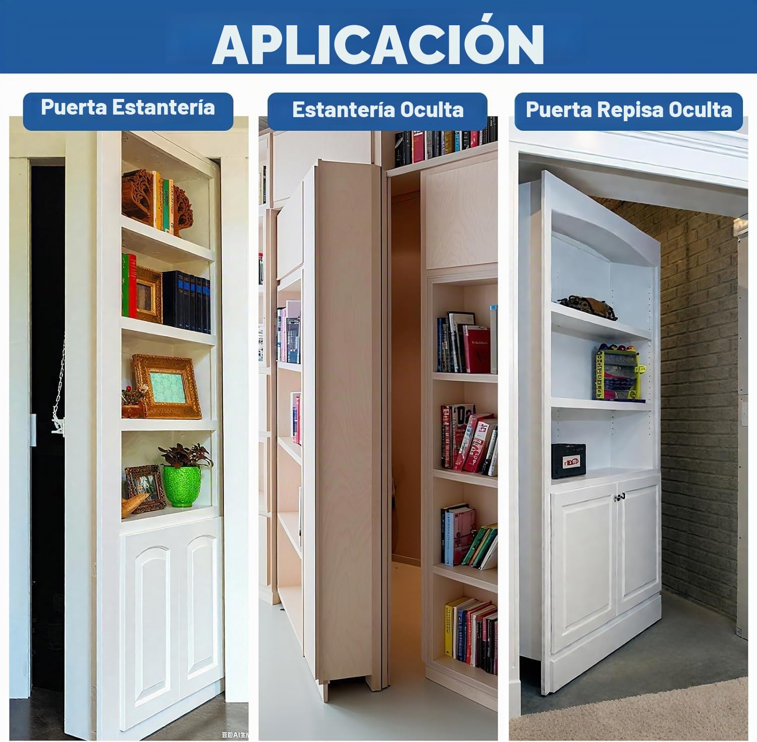 Bisagra Invisible para Puertas Pesadas - Pivote Superior e Inferior de Acero Inoxidable, Rotación 360°, Ajuste de Altura,Plata