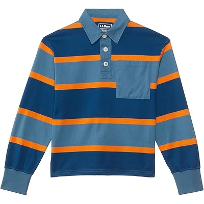 Мужская рубашка L.L.Bean Kids Striped Rugby Shirt blue 1