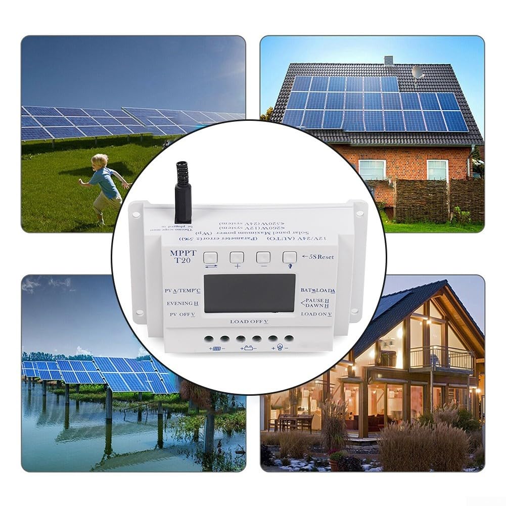 Regolatore per solare per pwm 20A 12V/24V Display LCD Regolatore