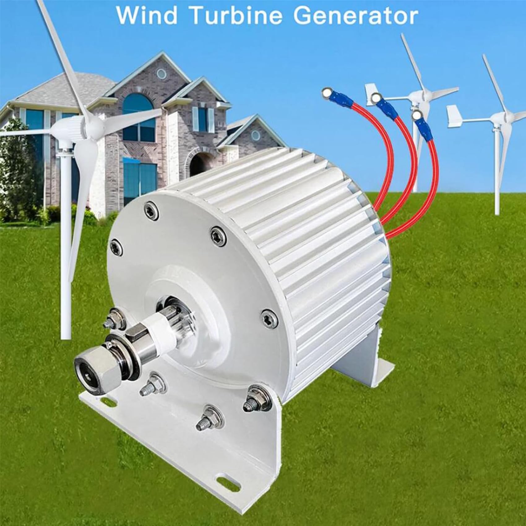 Generatore a Magneti Permanenti a Basso RPM 12000W Generatore AC Trifase a Magneti Permanenti, per Turbina Eolica o Turbina Idraulica (con Controller)