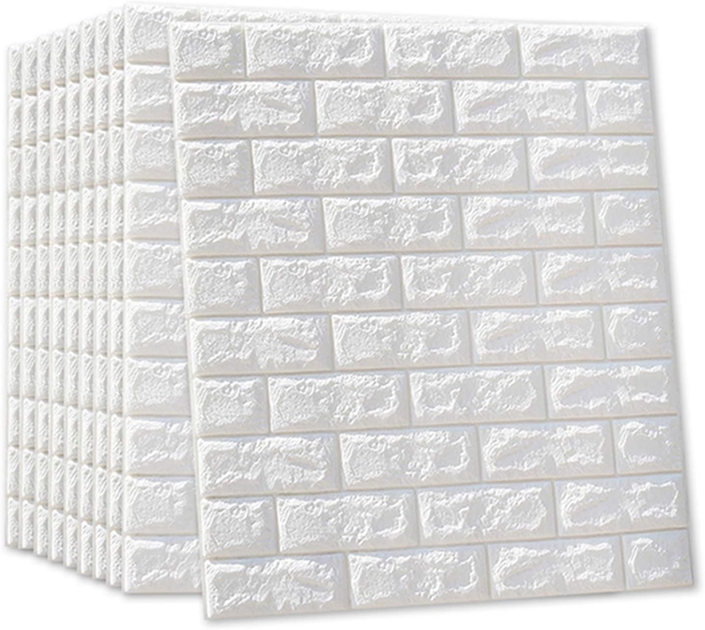 FOMQUAZLI Self Adhesive PE Foam Brick Design 3D Wall Stickers/DIY Wallpaper Suitable for Home, Hotel, Living Room, Bedroom and Café Wall Décor - White (70 x 77cm 3D White) (Pack of 6) (B0DCP9RH16) Amazon Price History, Amazon Price Tracker